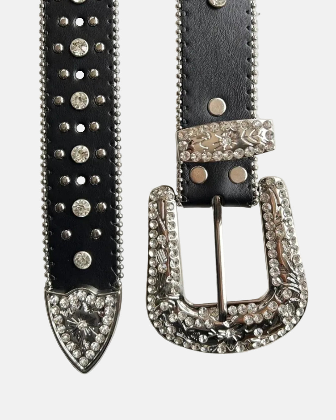 Black Rhinestone Western Buckle Belt - Rynor