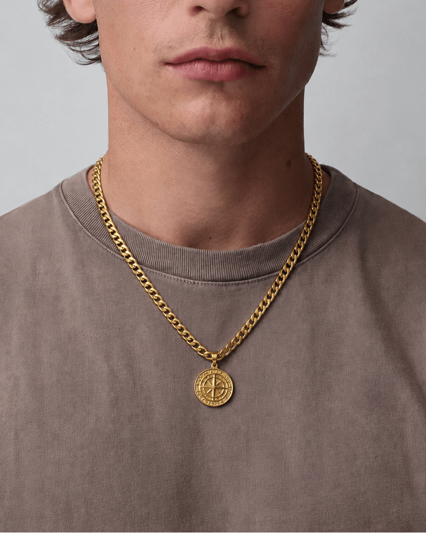 Gold Compass Necklace - Rynor