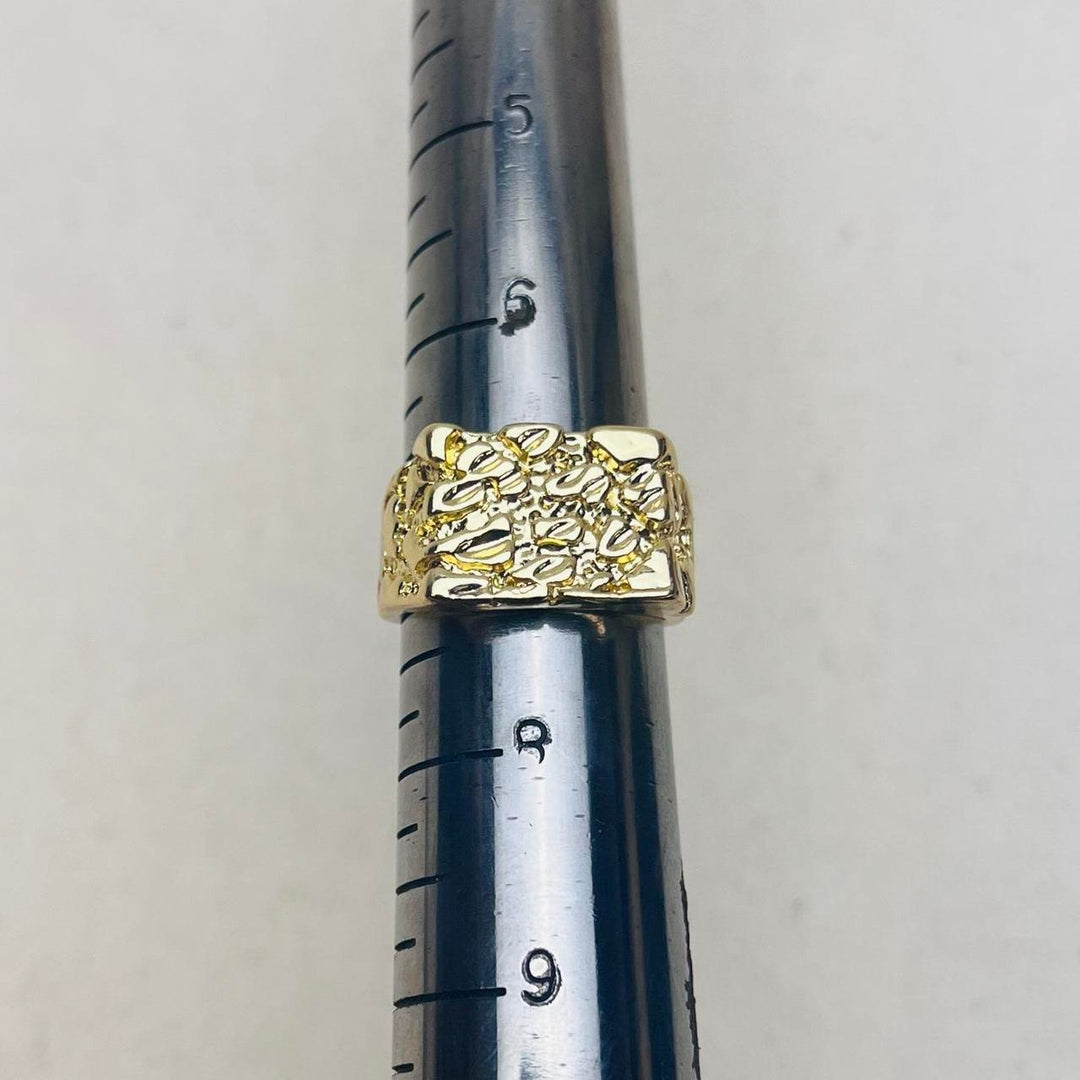Gold Textured Block Ring - Rynor