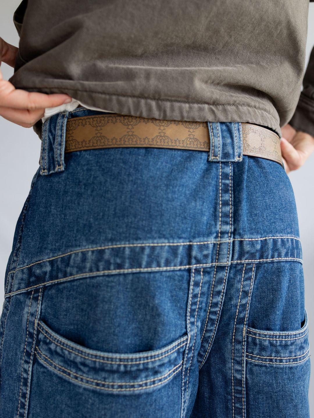 Ceinture marron à boucle en laiton