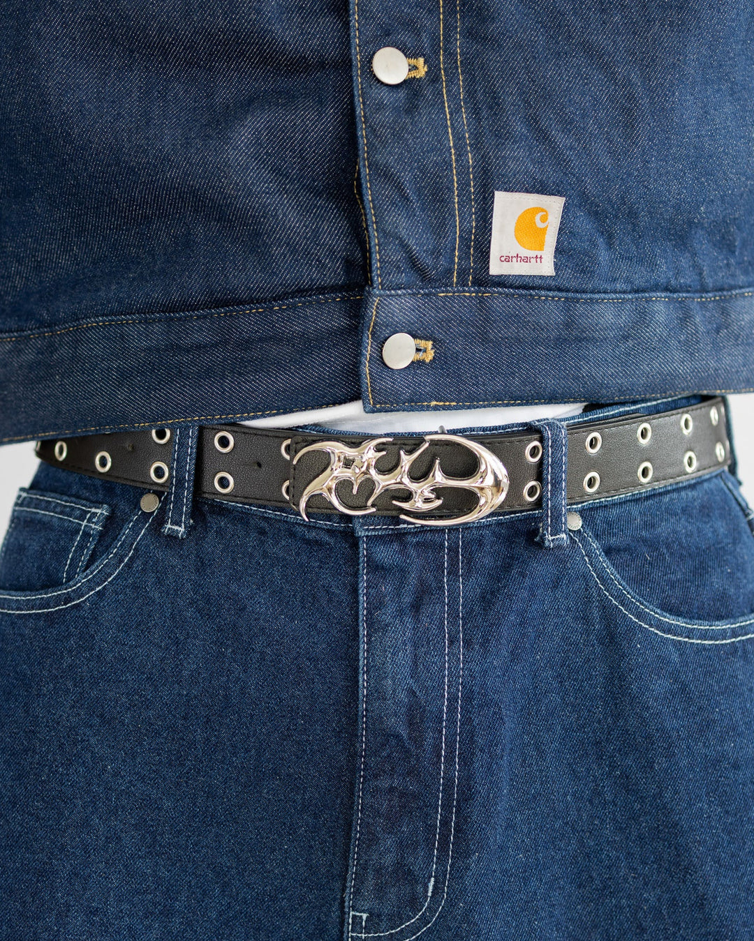 Ceinture western à boucle strass noirs