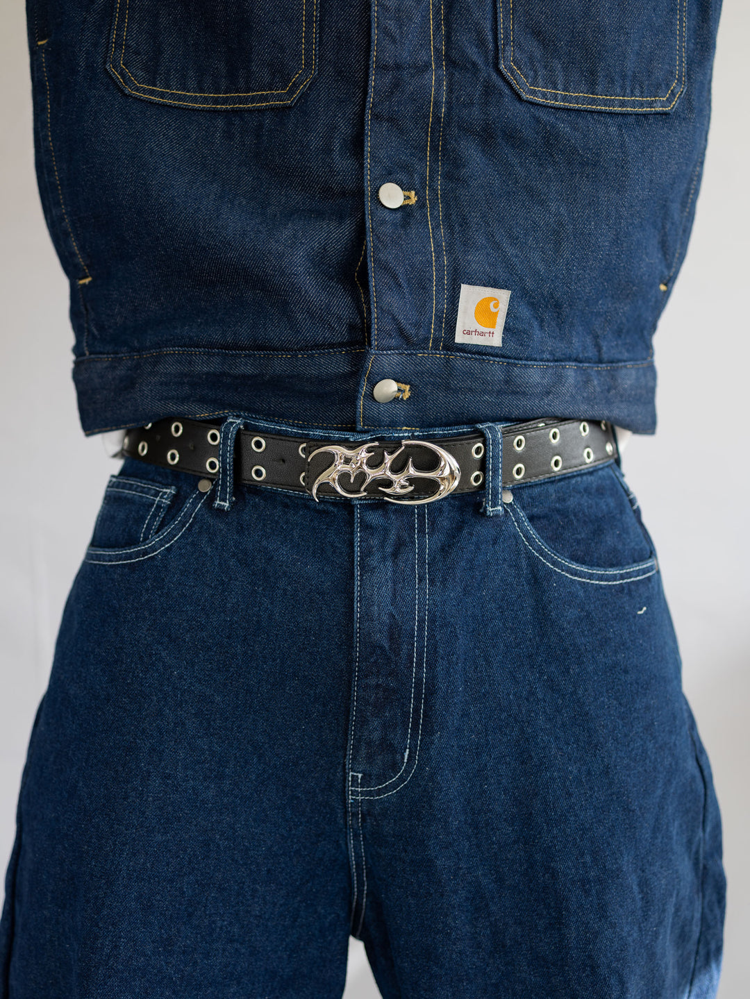 Ceinture western à boucle strass noirs