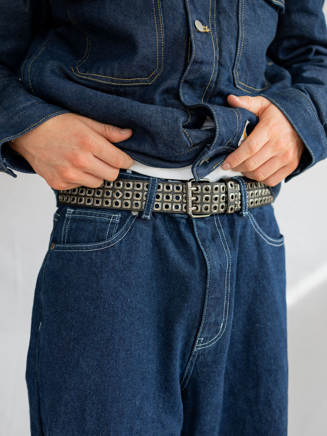 Ceinture à œillets à triple rangée