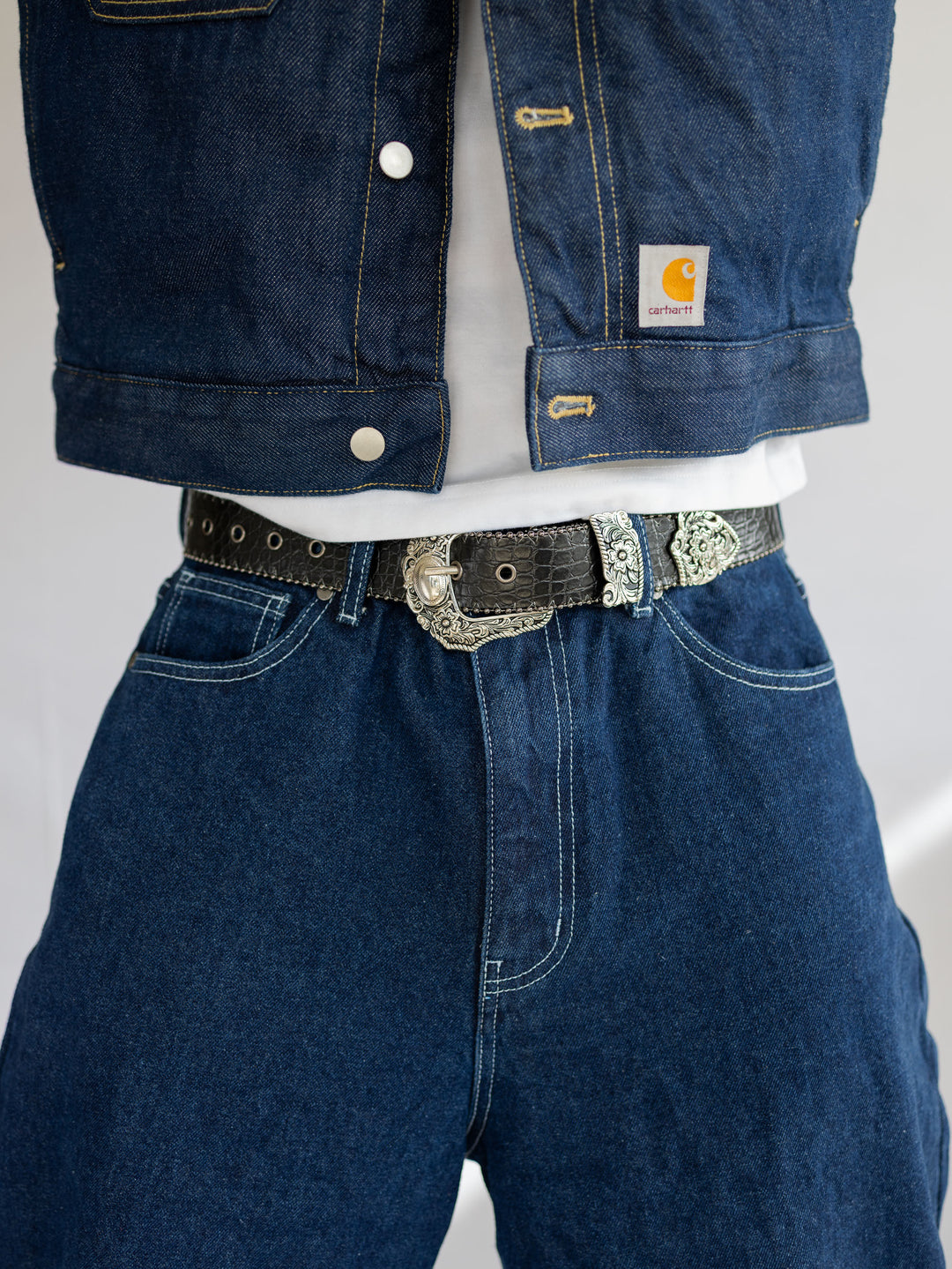 Ceinture western noire à boucle