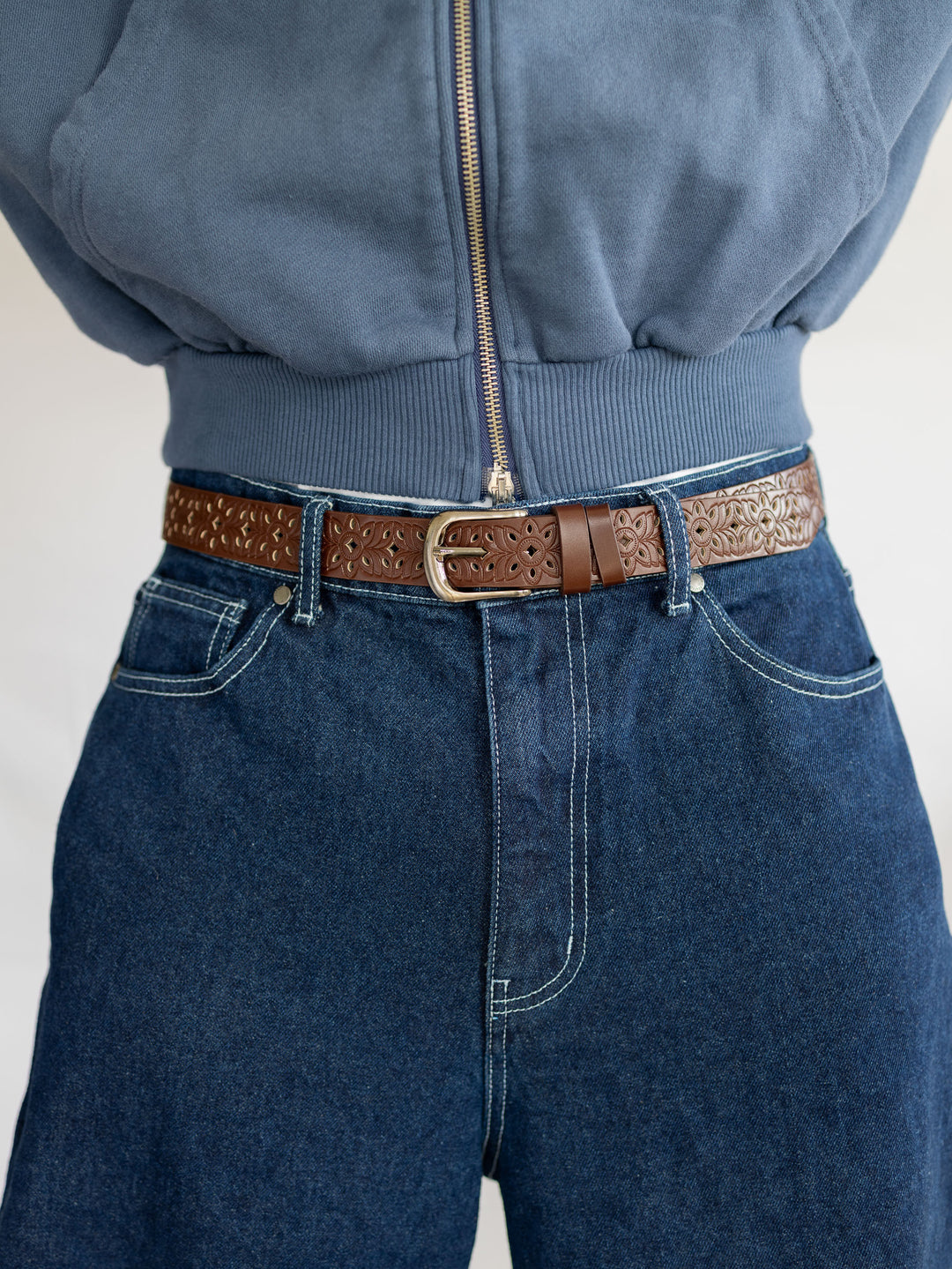 Ceinture marron travaillée