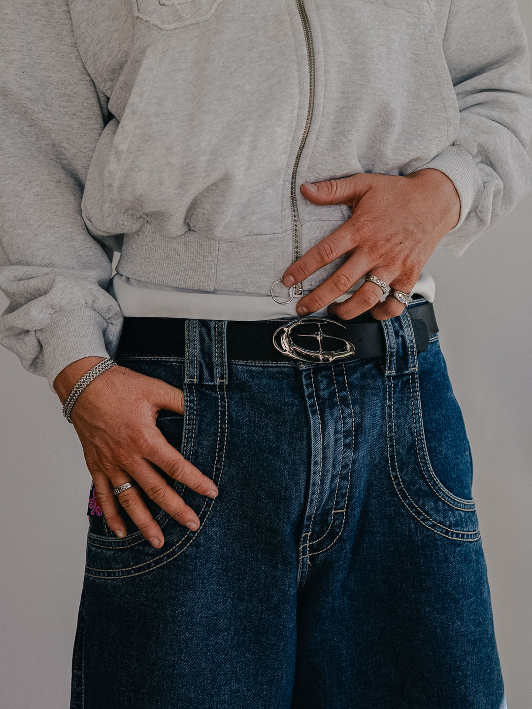 Orbit Chrome Buckle Belt