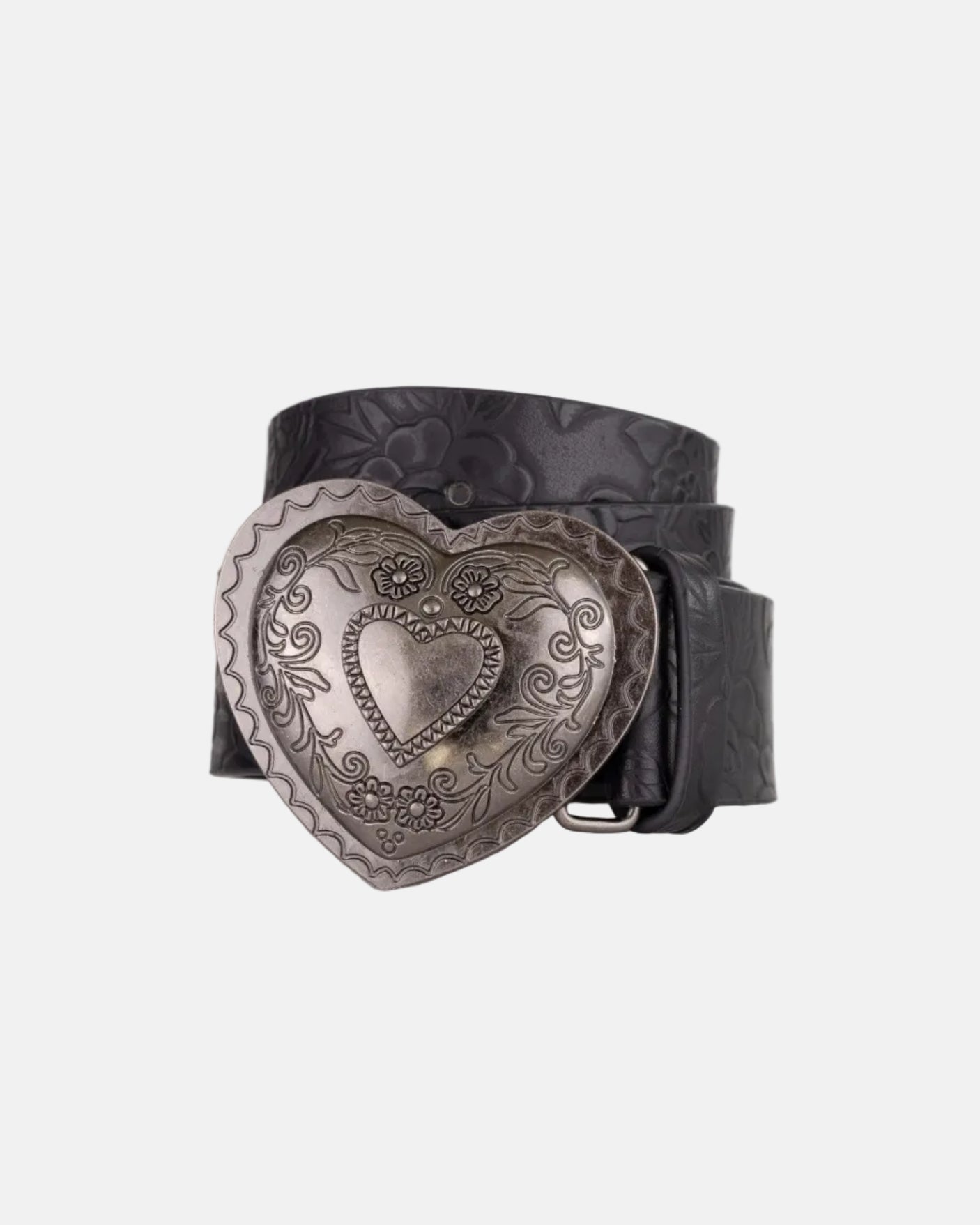 Heart Buckle Black Belt - Rynor
