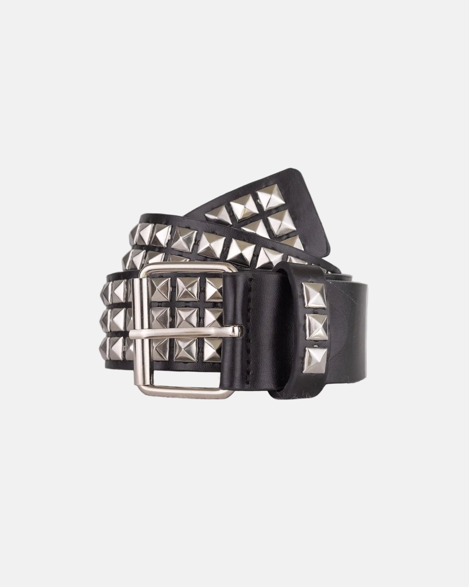 Triple Row Pyramid Studded Belt - Rynor