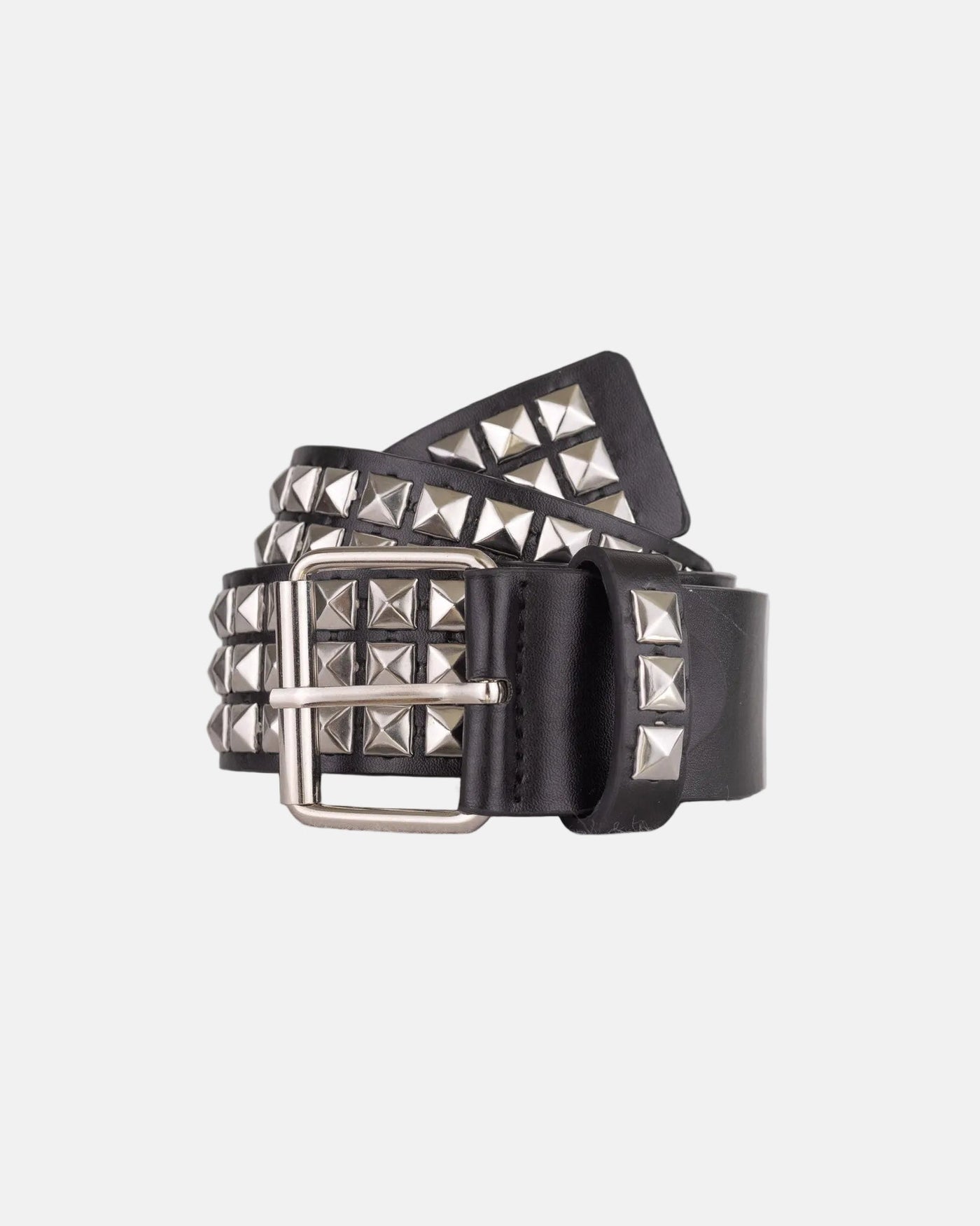 Triple Row Pyramid Studded Belt - Rynor