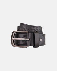 Black Tooled Leather Belt