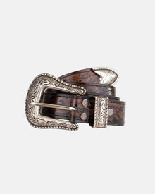 Ceinture western à boucle argentée