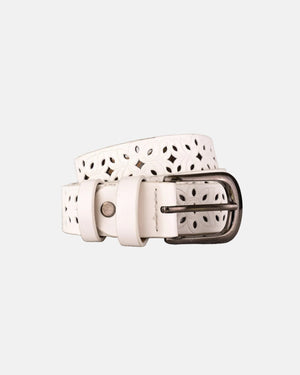 Ceinture en cuir noir gaufré