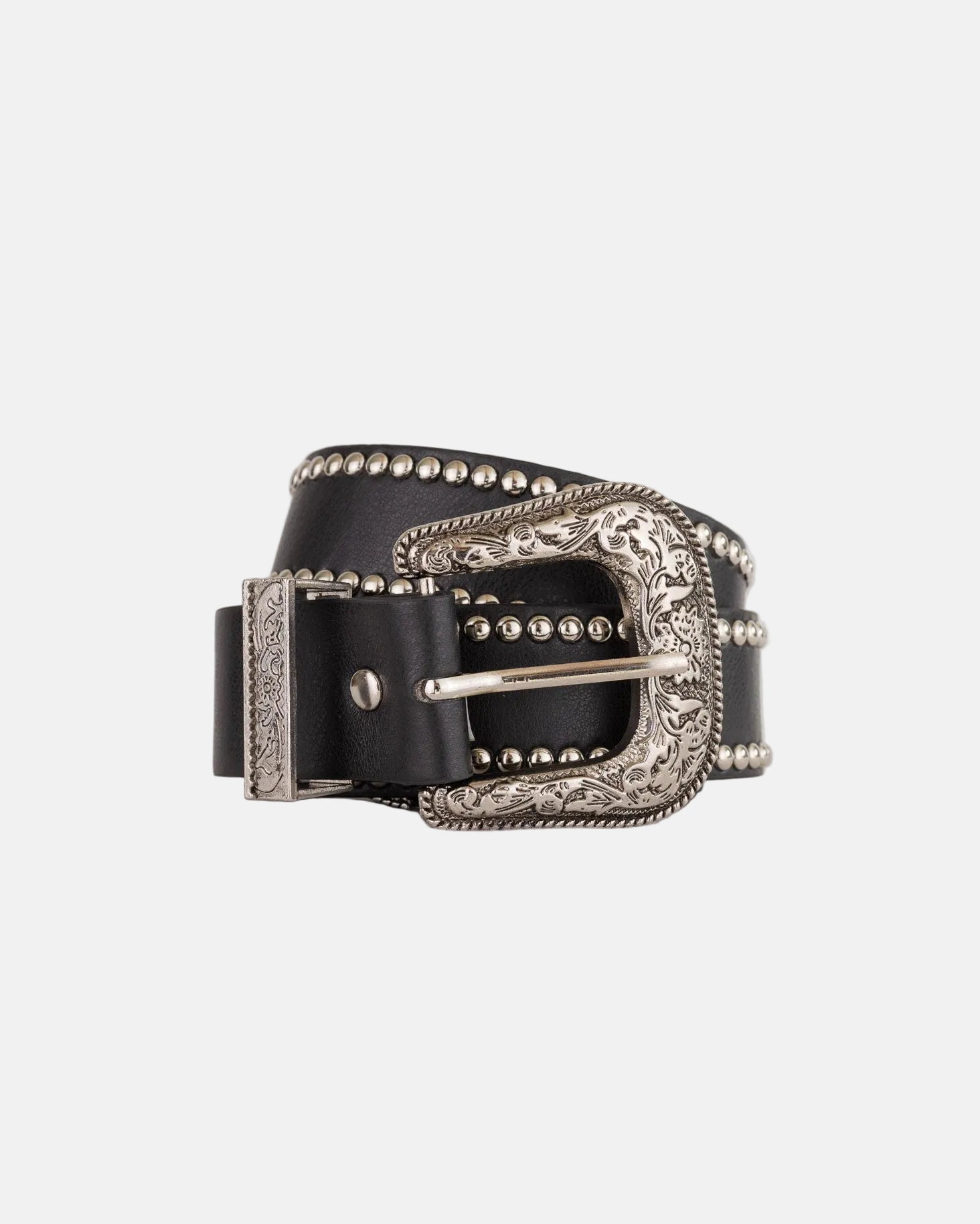 Black Studded Western Buckle Belt - Rynor