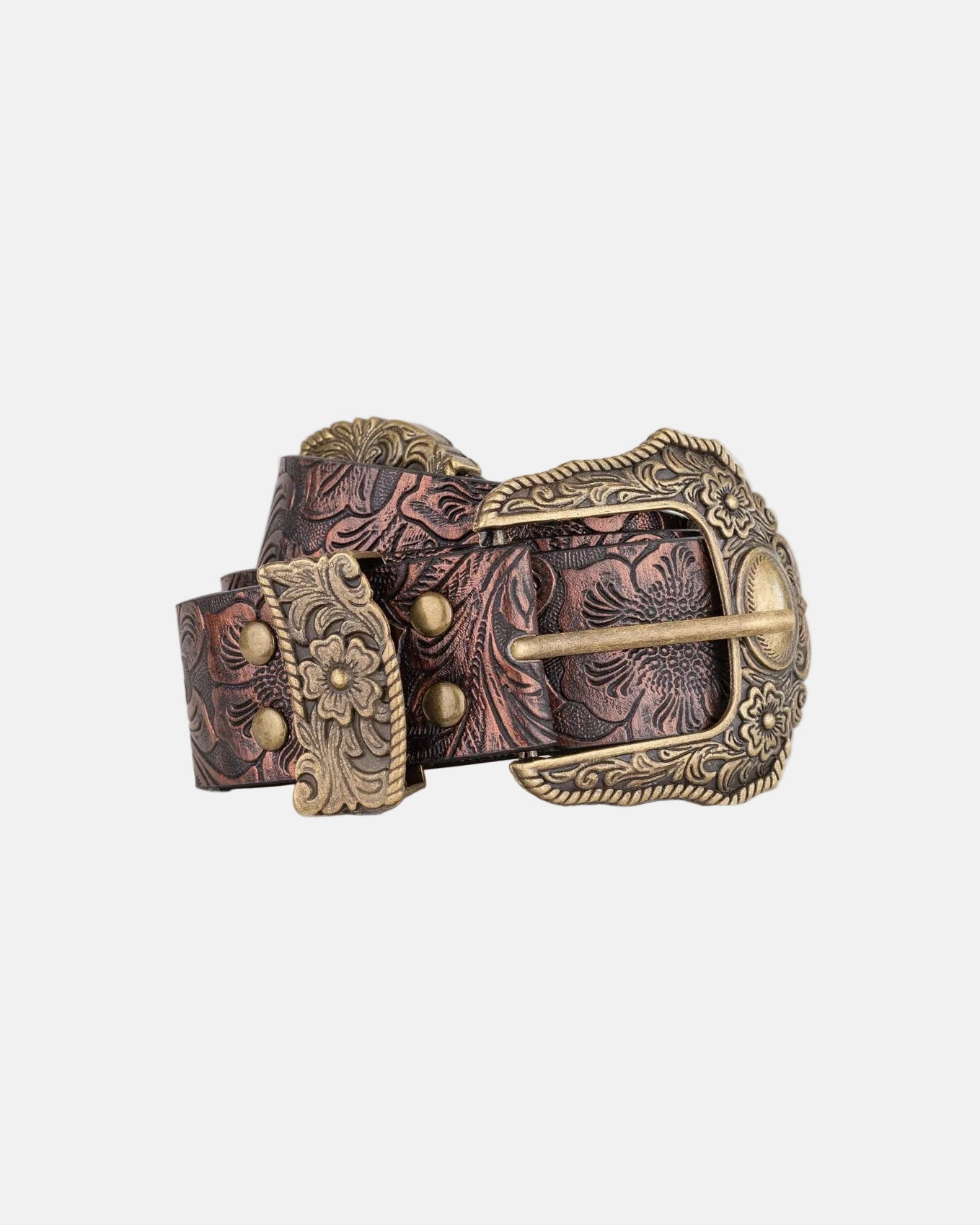 Brown Tooled Western Belt - Rynor