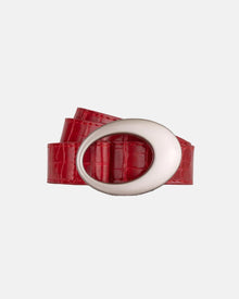 Ceinture à boucle ovale rouge