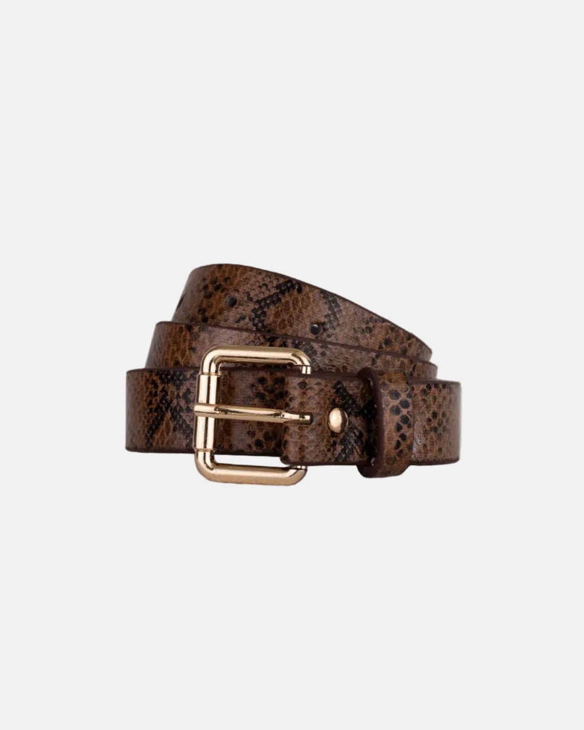 Brown Snakeskin Print Belt - Rynor