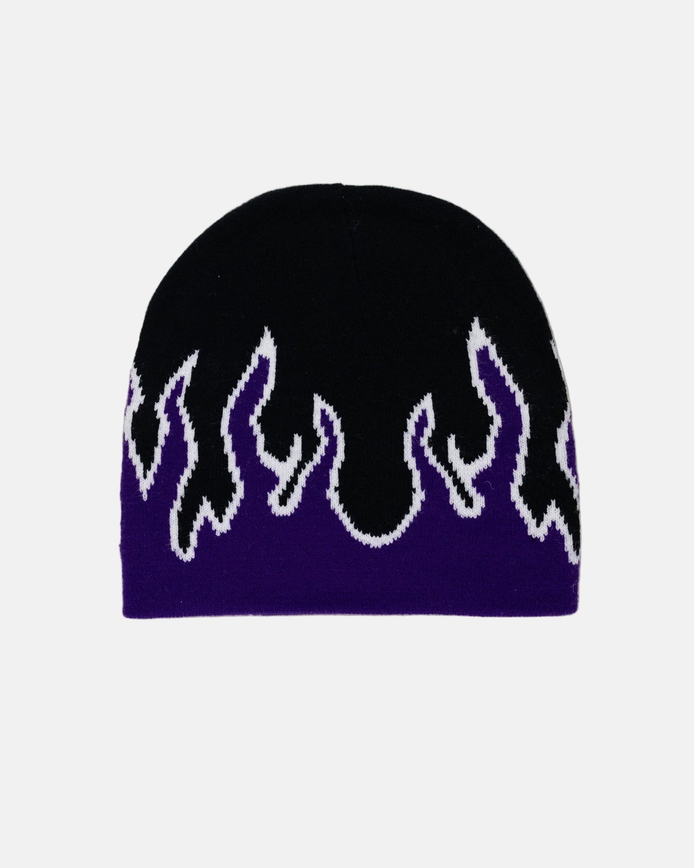 grunge gothic punk flame black and purple beanie - Rynor