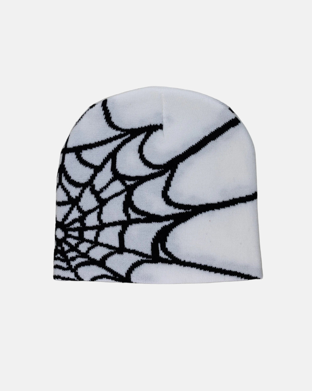 y2k 2000s white & black grunge gothic spiderweb beanie - Rynor