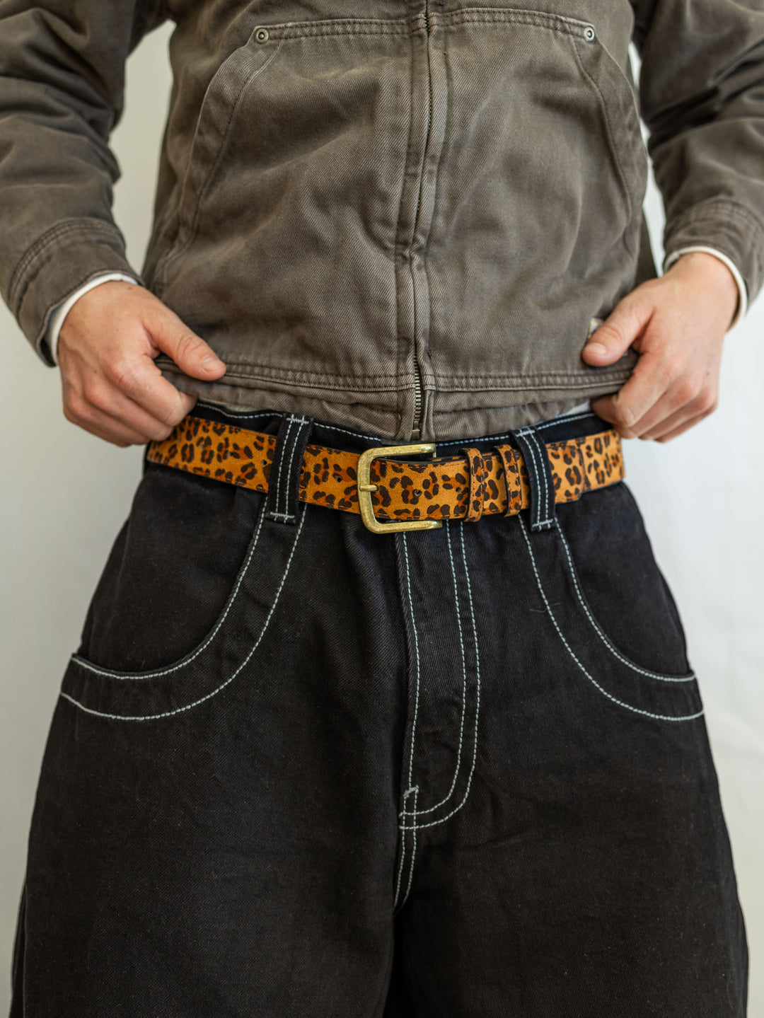 Ceinture à imprimé léopard
