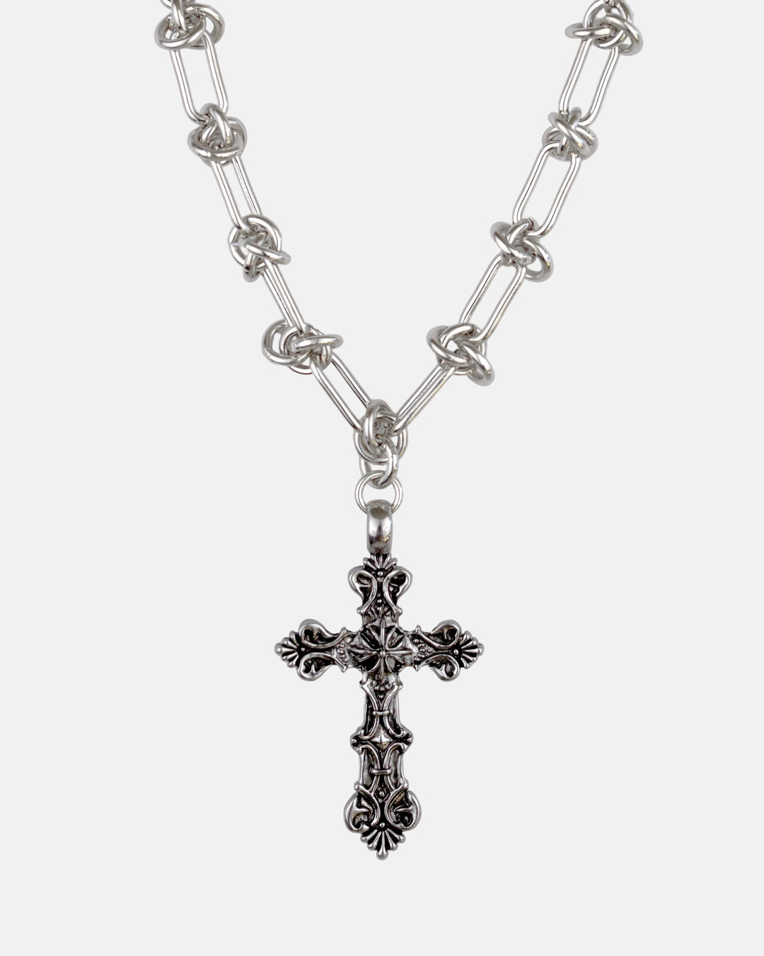 Bar Link Cross Necklace