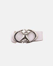 Ceinture à boucle chromée blanche