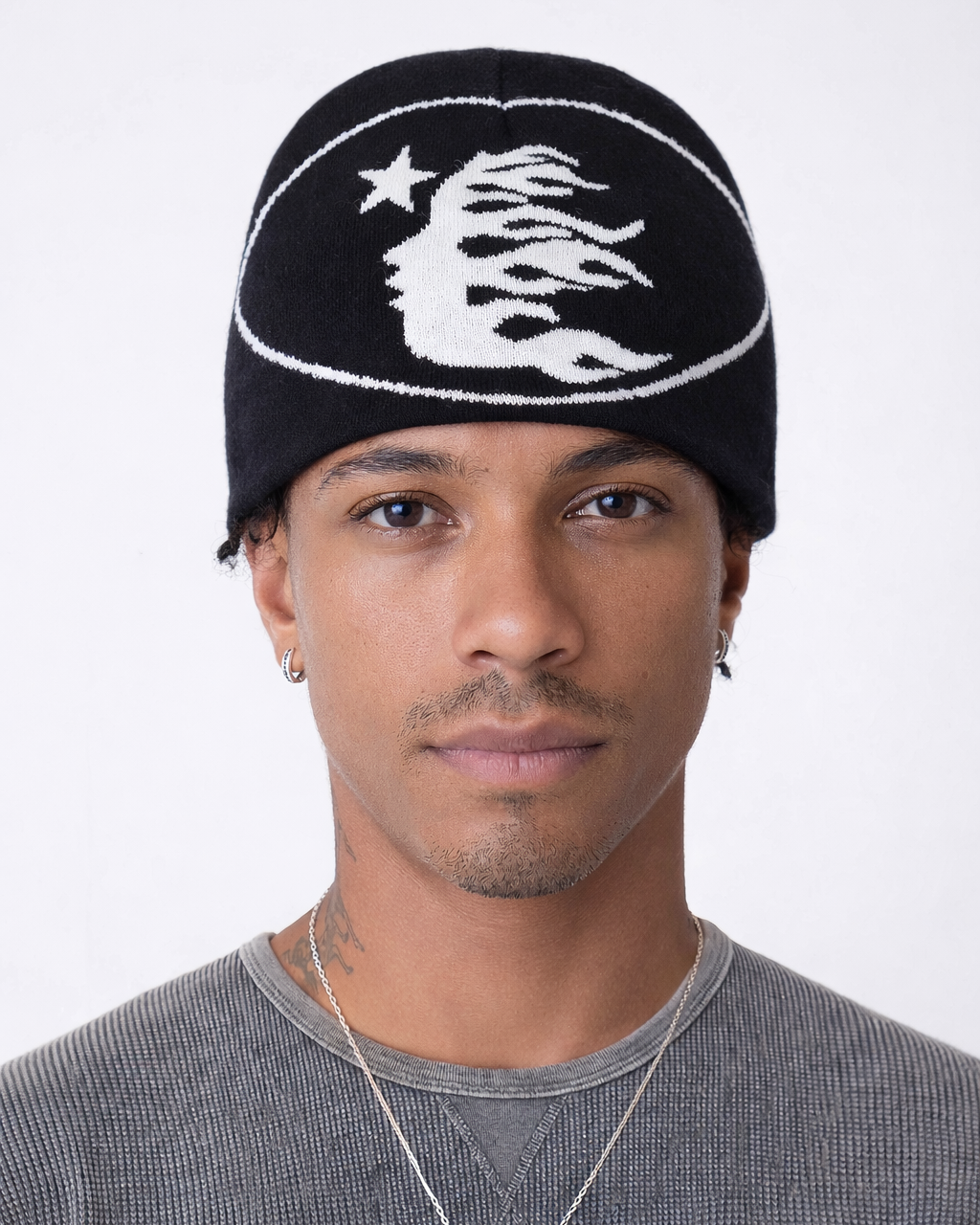 Flaming Faces Star Beanie