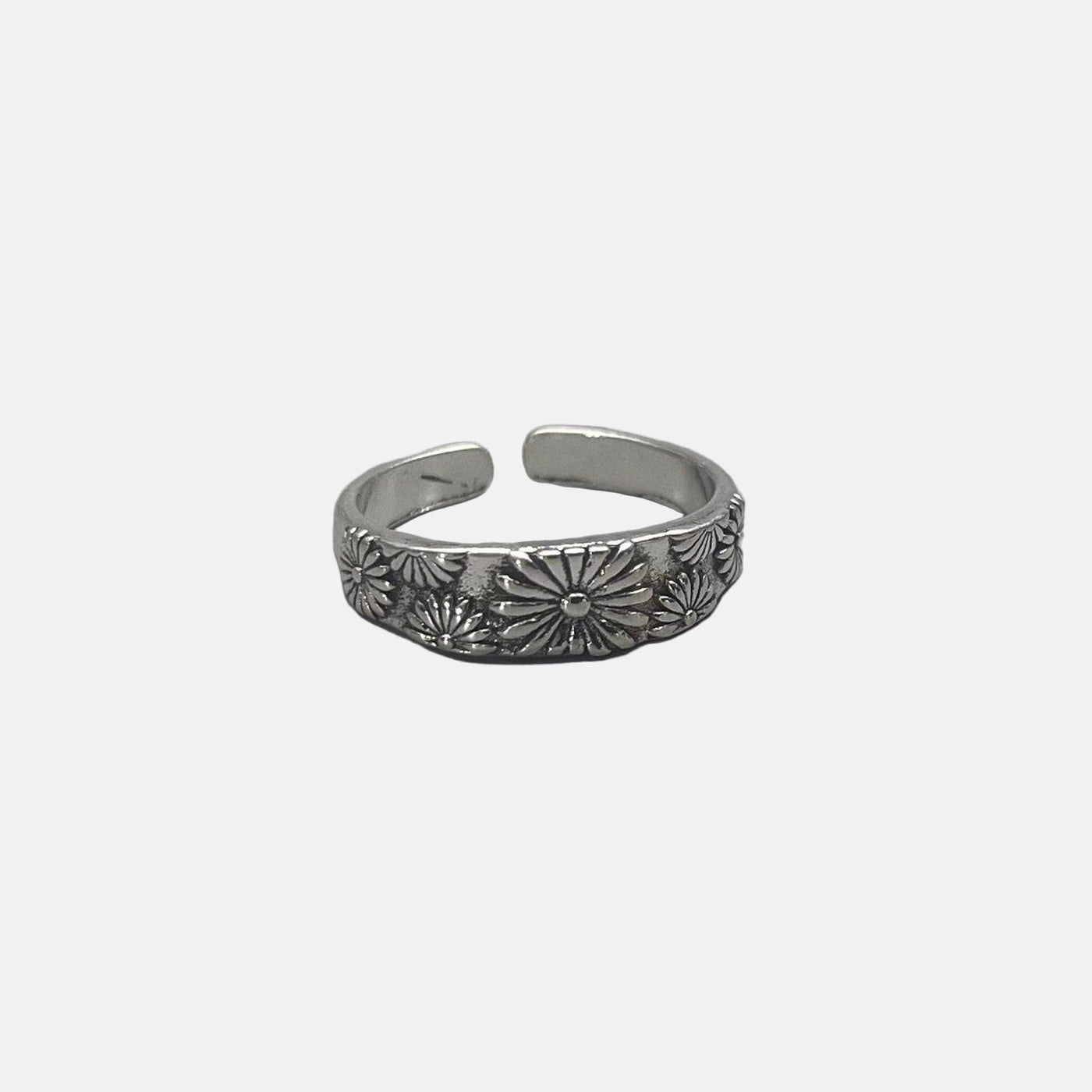 Silver Daisy Band Ring - Rynor