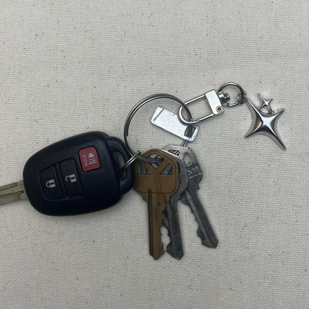 Single Star Charm Keychain