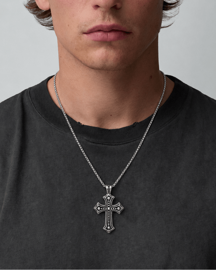 Studded Cross Necklace - Rynor