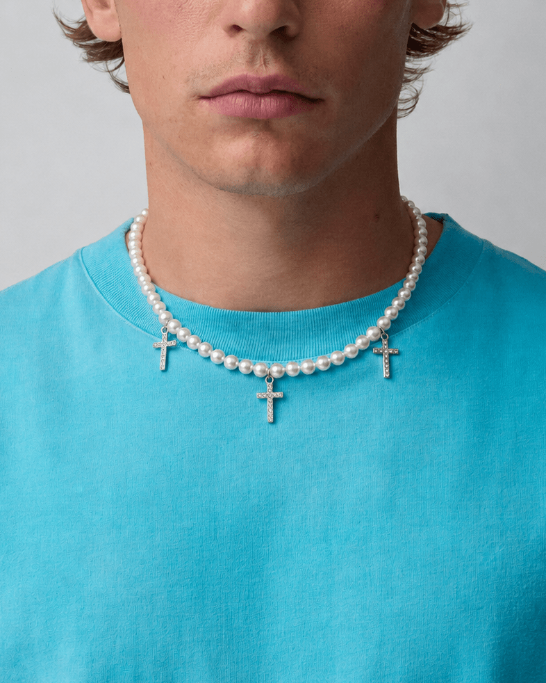 Triple Cross Pearl Necklace - Rynor