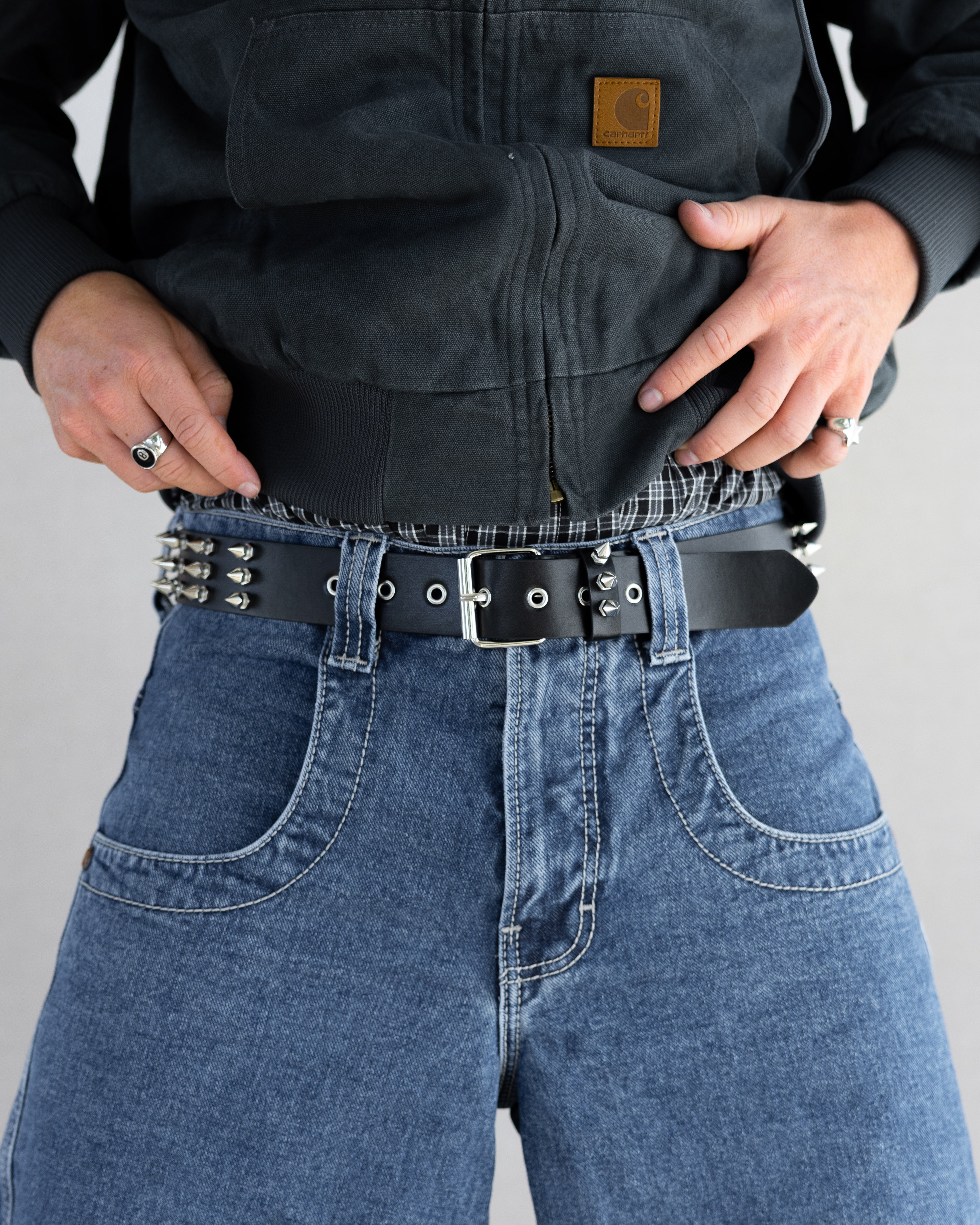 Spiked Stud Leather Belt - Rynor