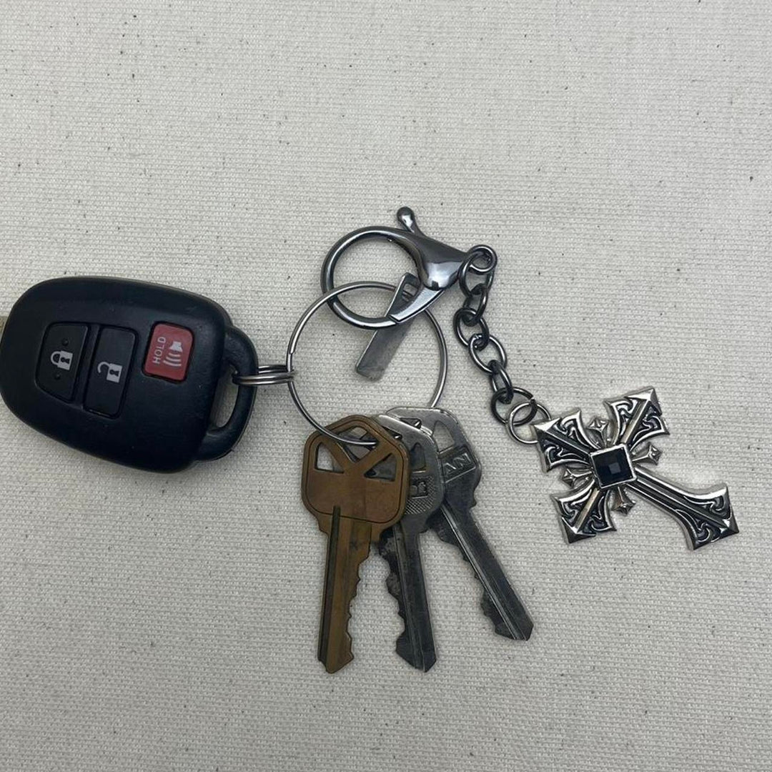 Blackstone Cross Keychain