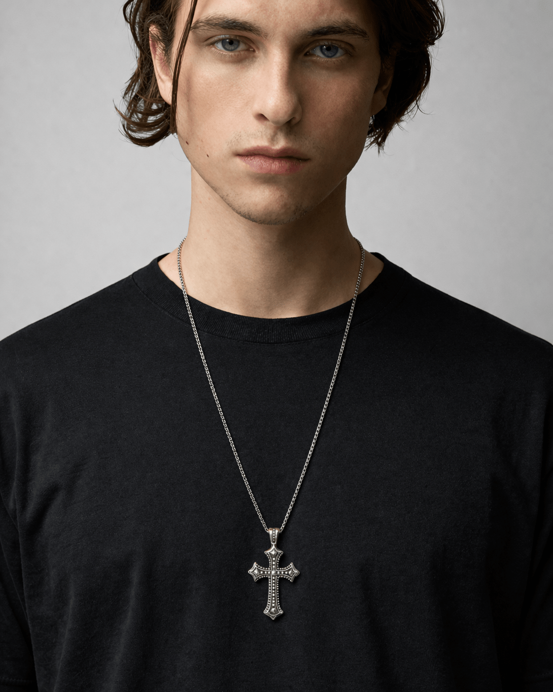 Studded Cross Necklace - Rynor