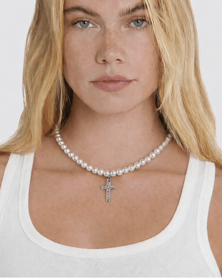 Pearl Cross Necklace - Rynor