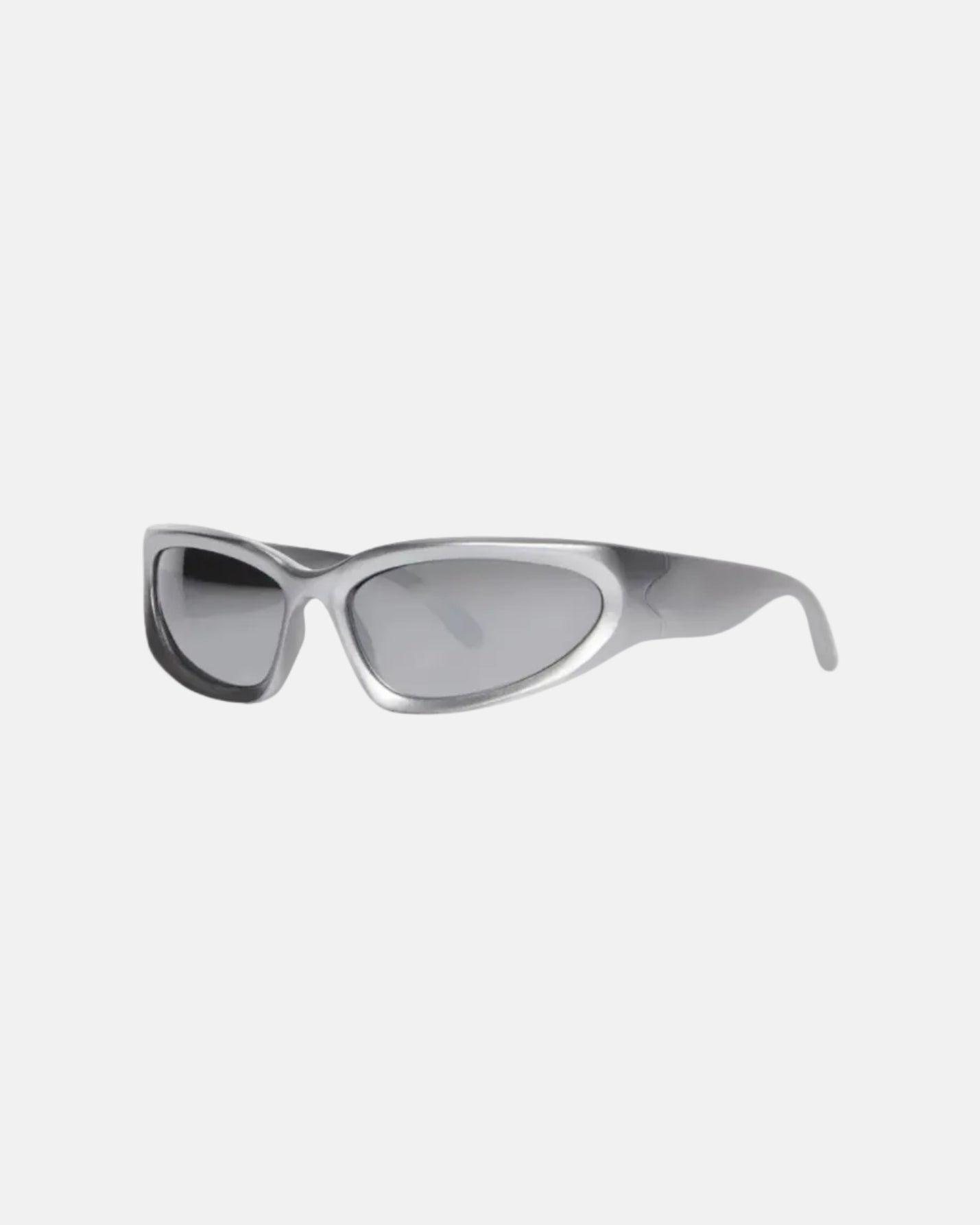 Rynor Chrome Wrap Sunglasses – chrome frame wraparound sunglasses with tinted lenses, product photo on white background