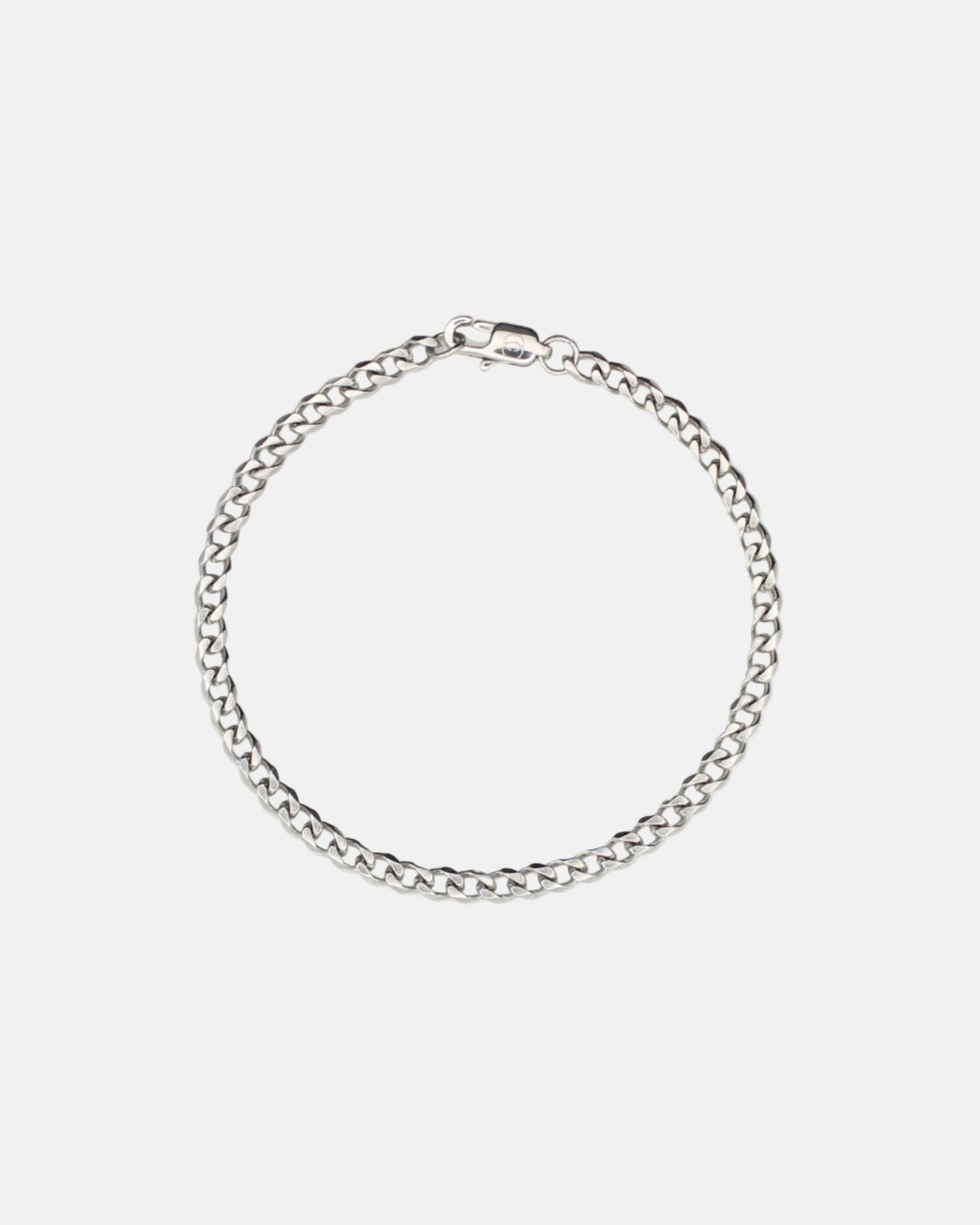 Rynor Cuban Chain Bracelet – silver stainless steel cuban link bracelet, product photo on white background