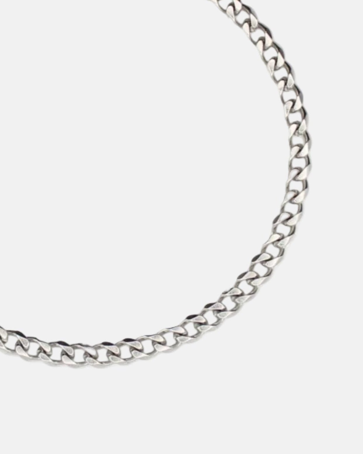 Rynor Cuban Chain Bracelet – silver stainless steel cuban link bracelet, product detail photo