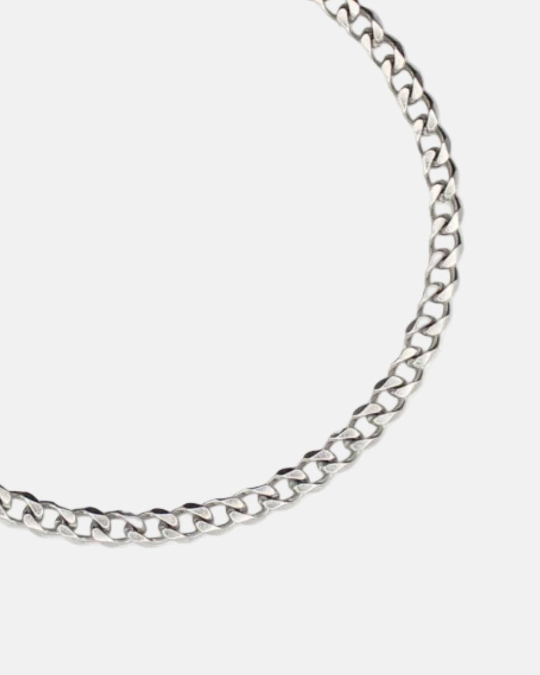Rynor Cuban Chain Bracelet – silver stainless steel cuban link bracelet, product detail photo