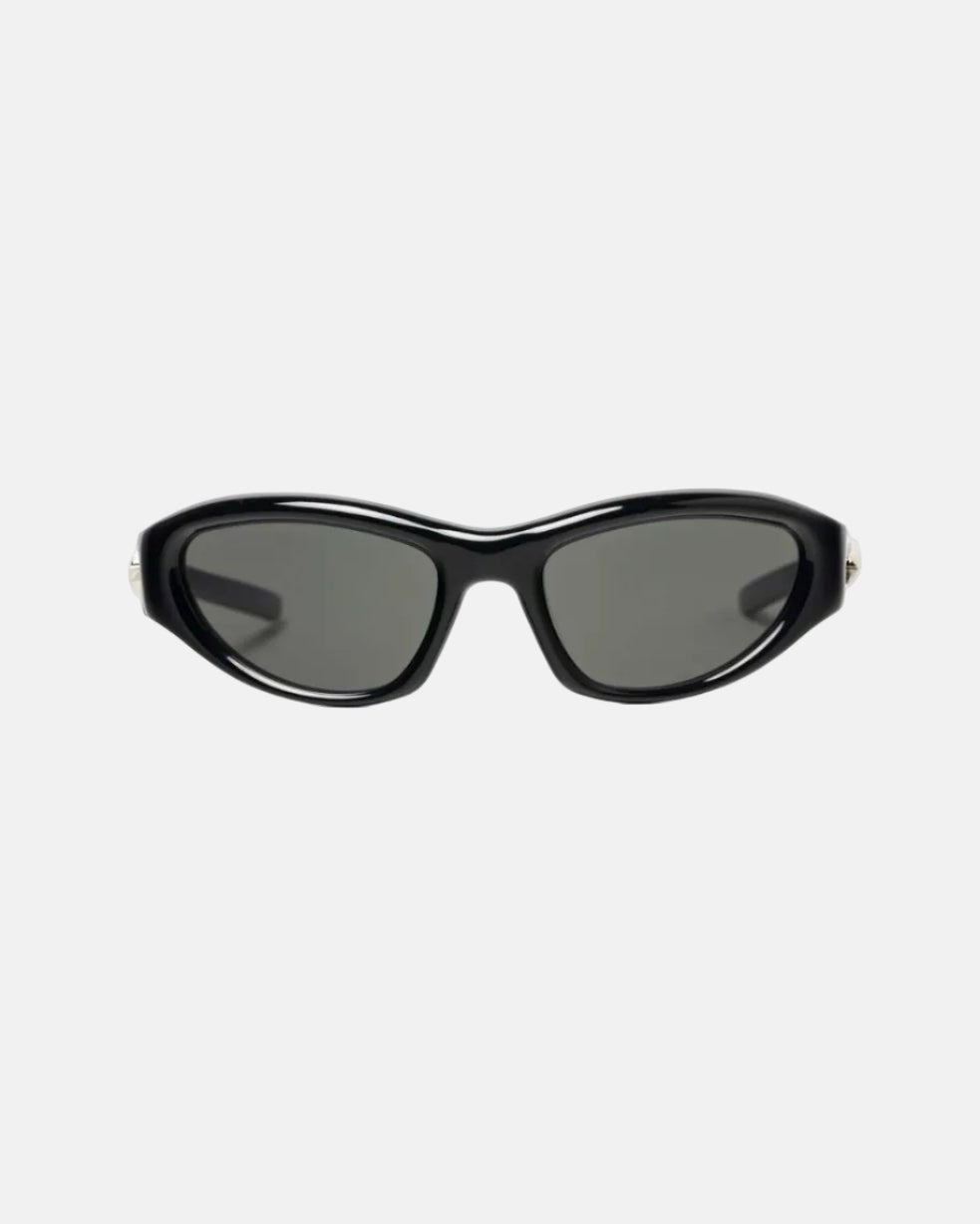 Rynor Superstar Icon Sunglasses – black wraparound sunglasses with star detailing on the sides, product detail photo